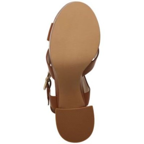 STEVE MADDEN Womens Brown 1-1/2" Platform Elkin Leather Heeled Sandal 9.5 M - Picture 4 of 4